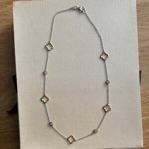 Elegant Gold and Silver Flower Necklace